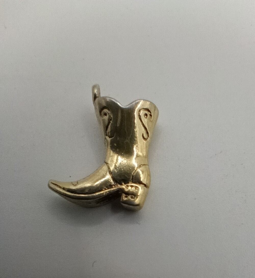 Sterling Silver Cowboy Boot Charm